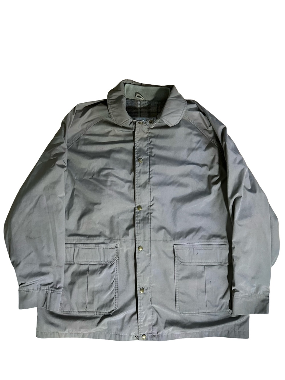 Vintage Woolrich Wool Blanket Lined Gray Barn Chore Jacket XL - Picture 4 of 14